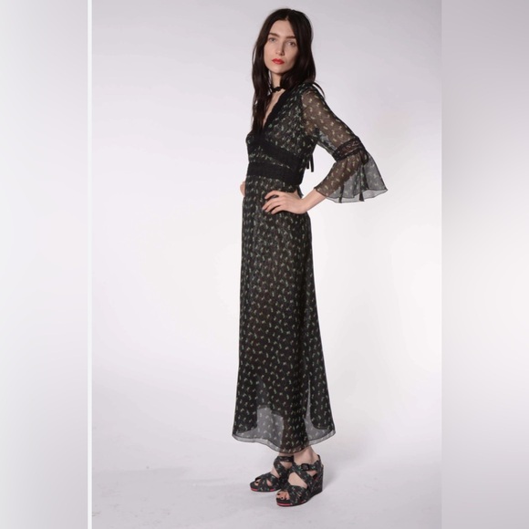 Anna Sui Dresses & Skirts - Anna Sui Floral Chiffon Maxi Dress